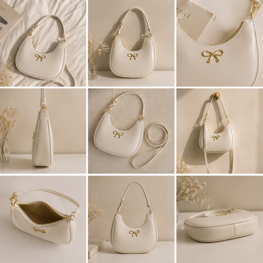 Ivory Crescent  half-moon hobo Bag