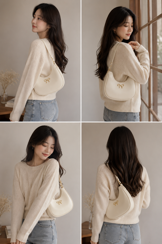 Ivory Crescent  half-moon hobo Bag