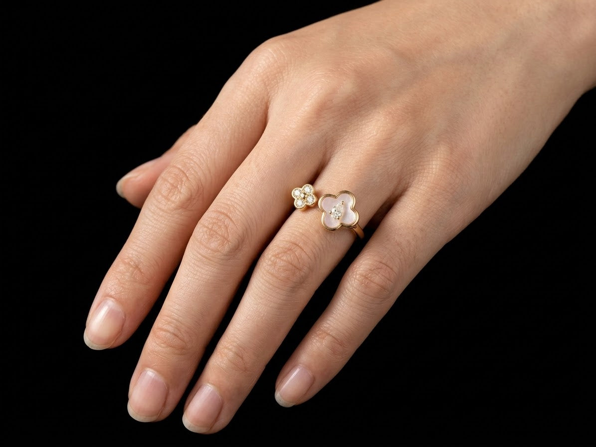 Golden Clover Elegance Ring
