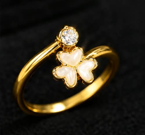 Pearl Butterfly Sparkle Ring