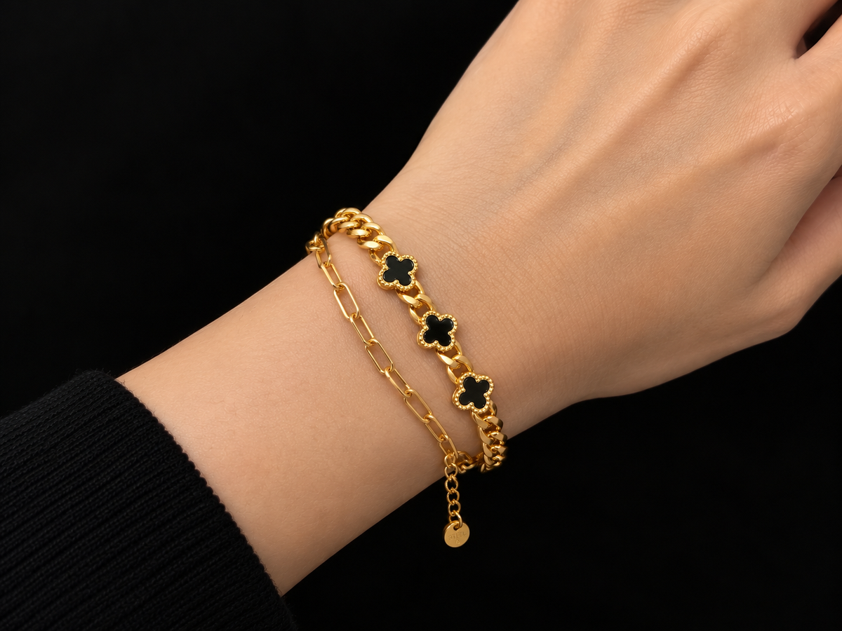 Golden Clover Elegance Bracelet