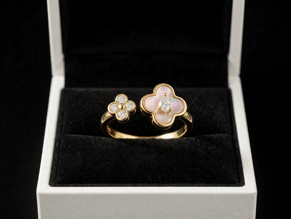 Golden Clover Elegance Ring